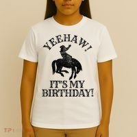 Yeehaw Its My Birthday Cowboy Western Rodeo Party T-Shirt thumb 4