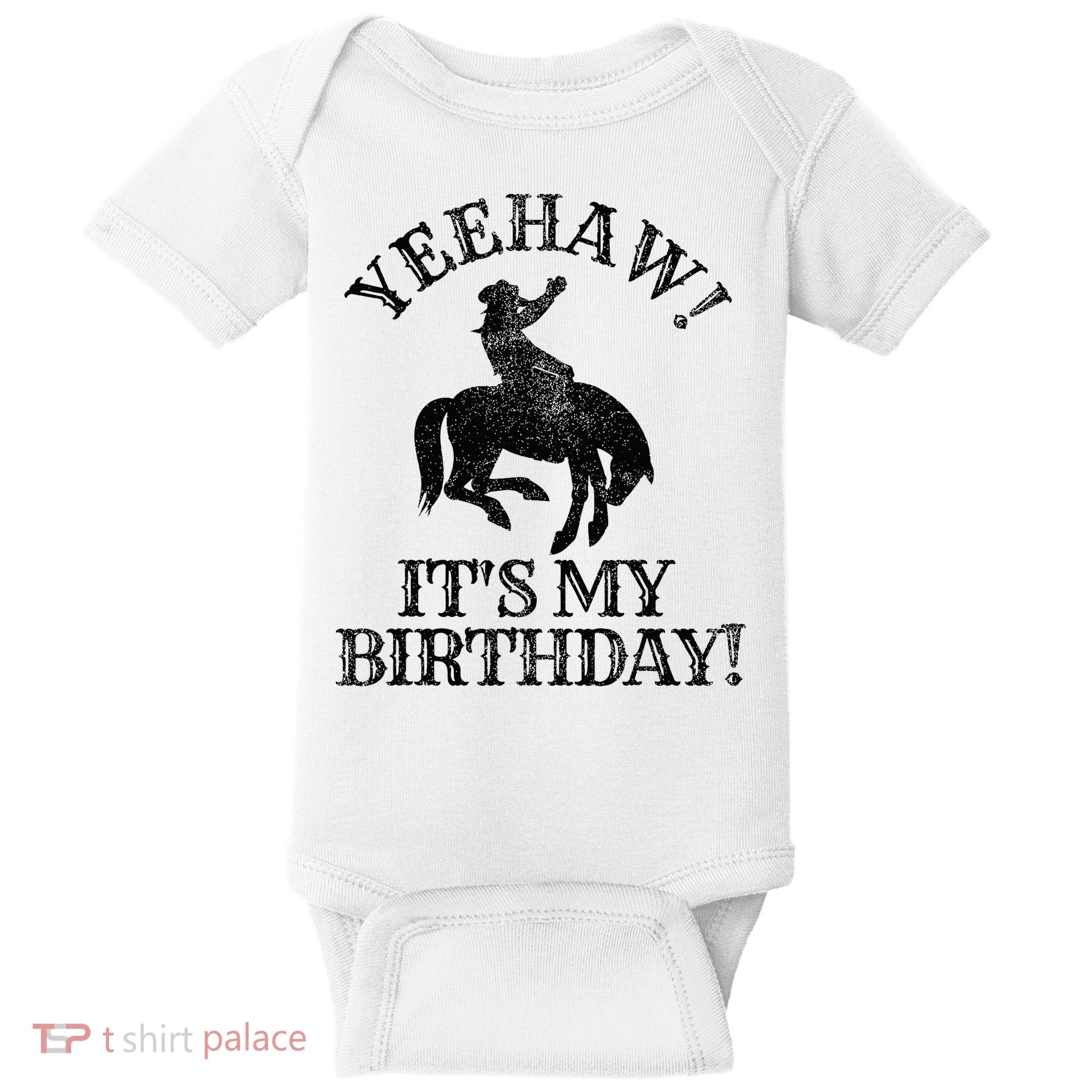 Yeehaw Its My Birthday Cowboy Western Rodeo Party Baby Bodysuit