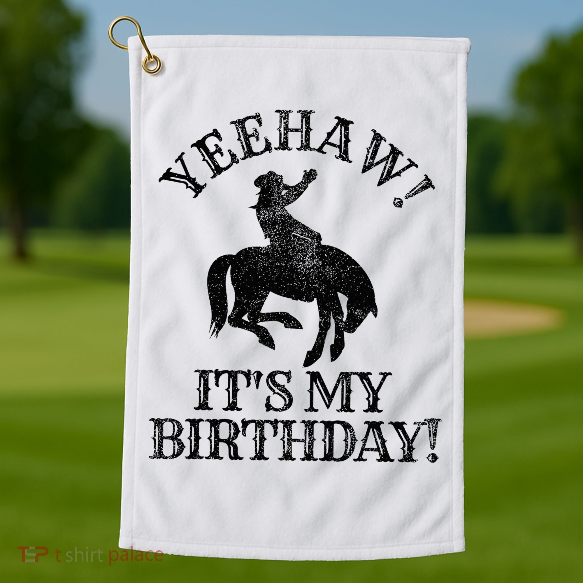Yeehaw Its My Birthday Cowboy Western Rodeo Party Golf Towel