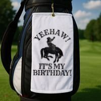 Yeehaw Its My Birthday Cowboy Western Rodeo Party Golf Towel thumb 2