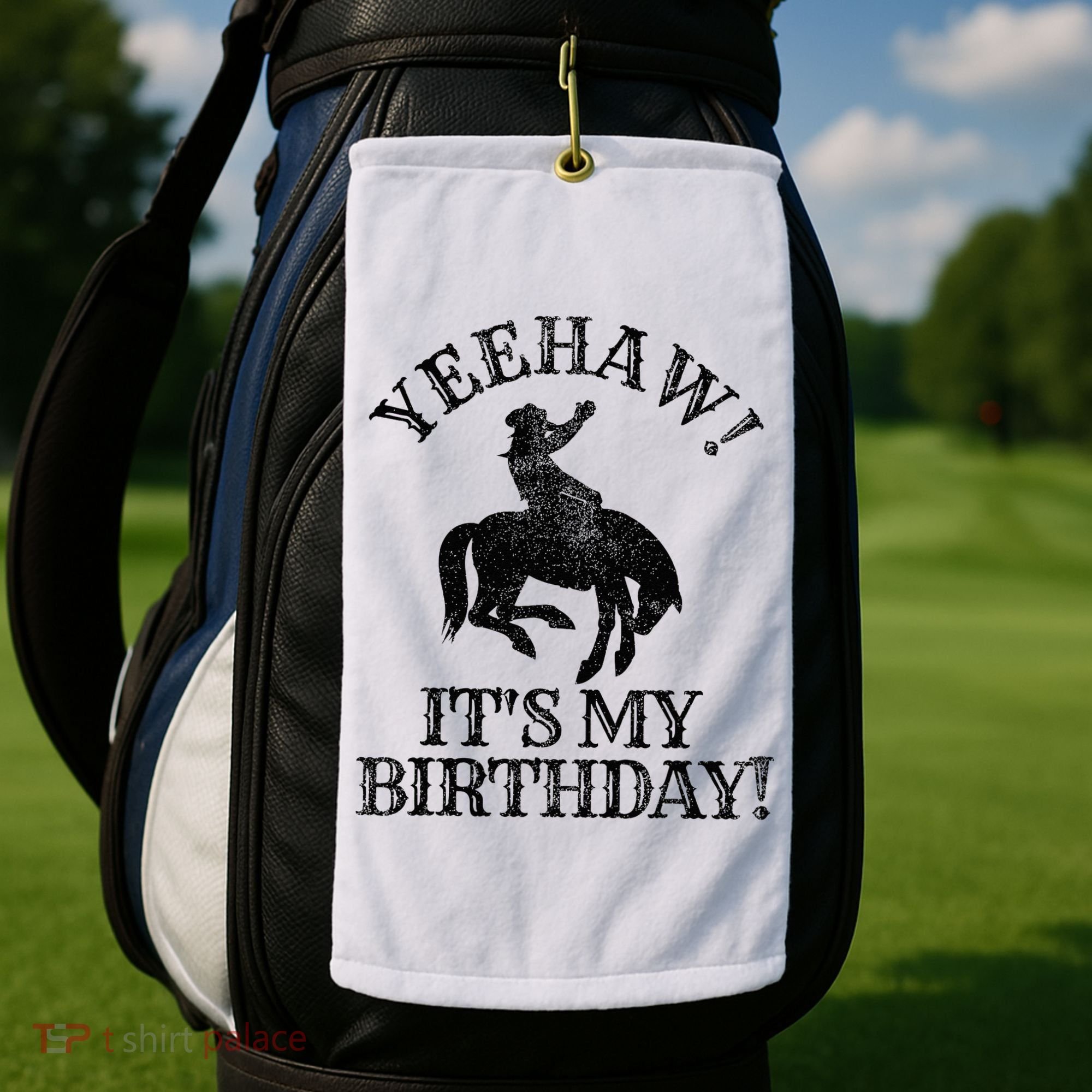 Yeehaw Its My Birthday Cowboy Western Rodeo Party Golf Towel