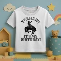 Yeehaw Its My Birthday Cowboy Western Rodeo Party Toddler T-Shirt thumb 3