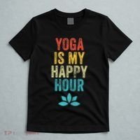 Yoga Is My Happy Hour Meme Vintage Funny Yoga Saying T-Shirt thumb 5