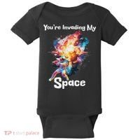 You're Invading My Space Astronaut Galaxy Personal Space Baby Bodysuit thumb 0