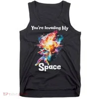 You're Invading My Space Astronaut Galaxy Personal Space Tank Top thumb 0