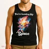 You're Invading My Space Astronaut Galaxy Personal Space Tank Top thumb 3