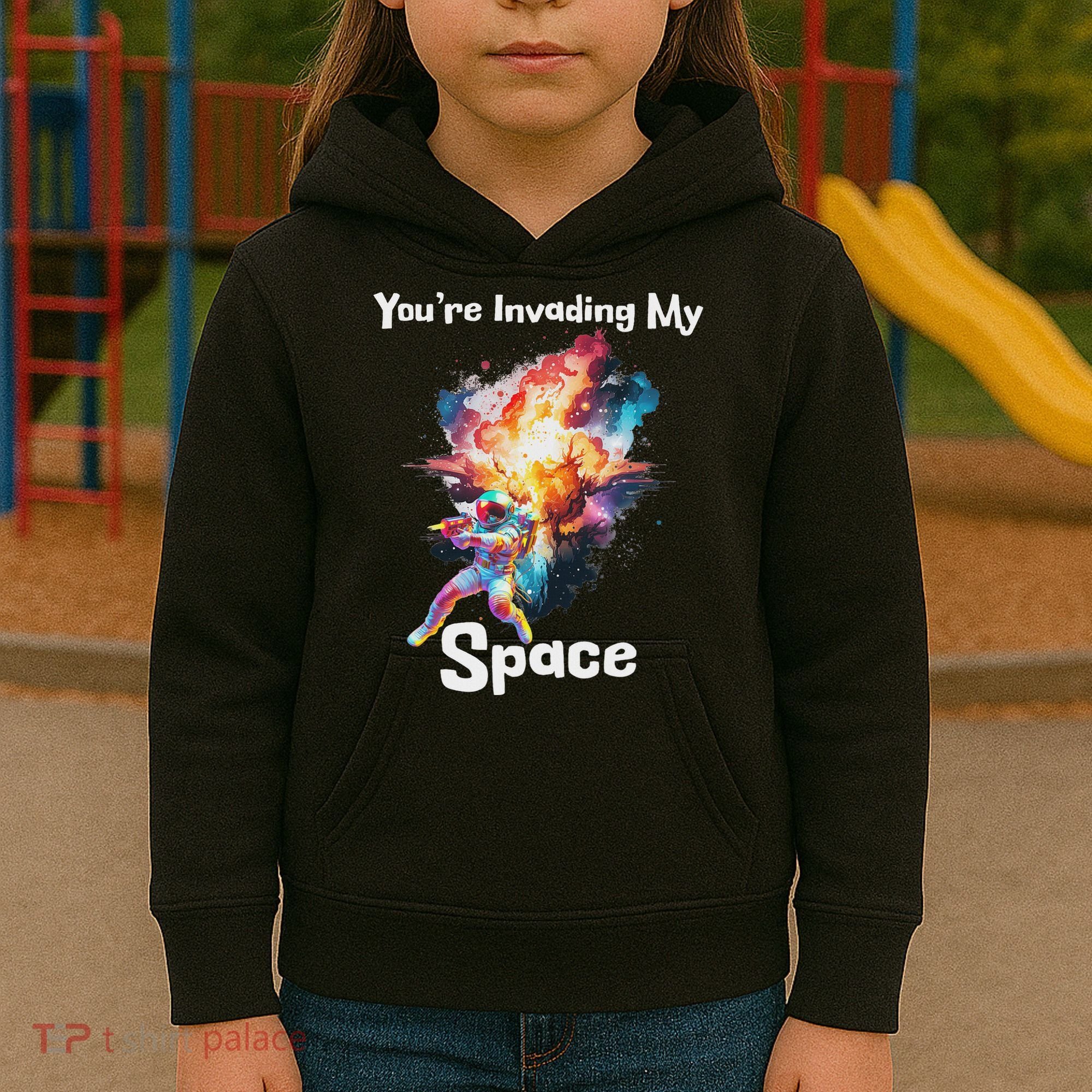 You're Invading My Space Astronaut Galaxy Personal Space Kids Hoodie