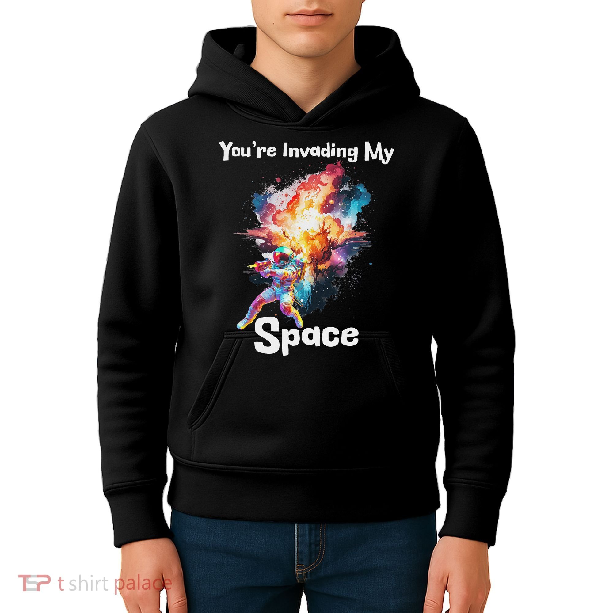 You're Invading My Space Astronaut Galaxy Personal Space Kids Hoodie