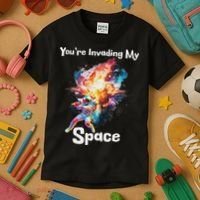 You're Invading My Space Astronaut Galaxy Personal Space Kids T-Shirt thumb 3