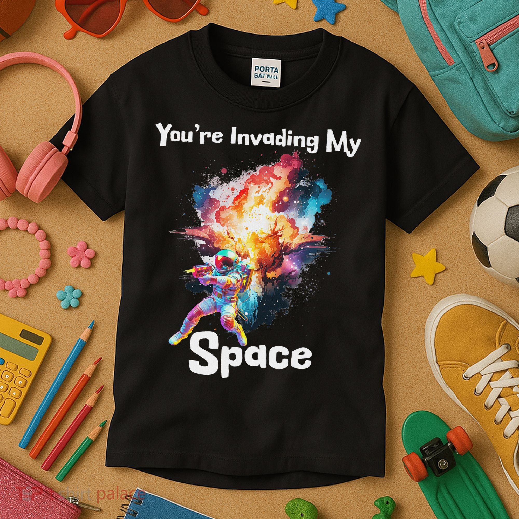 You're Invading My Space Astronaut Galaxy Personal Space Kids T-Shirt
