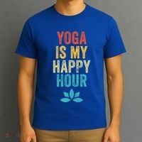 Yoga Is My Happy Hour Meme Vintage Funny Yoga Saying Gift T-Shirt thumb 3