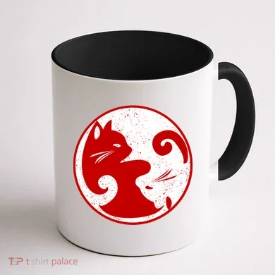 Yin Yang Cat Coffee Mug back