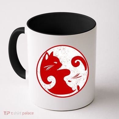 Yin Yang Cat Coffee Mug