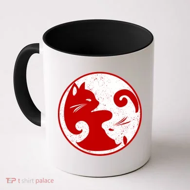 Yin Yang Cat Coffee Mug