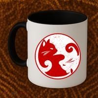 Yin Yang Cat Coffee Mug thumb 2
