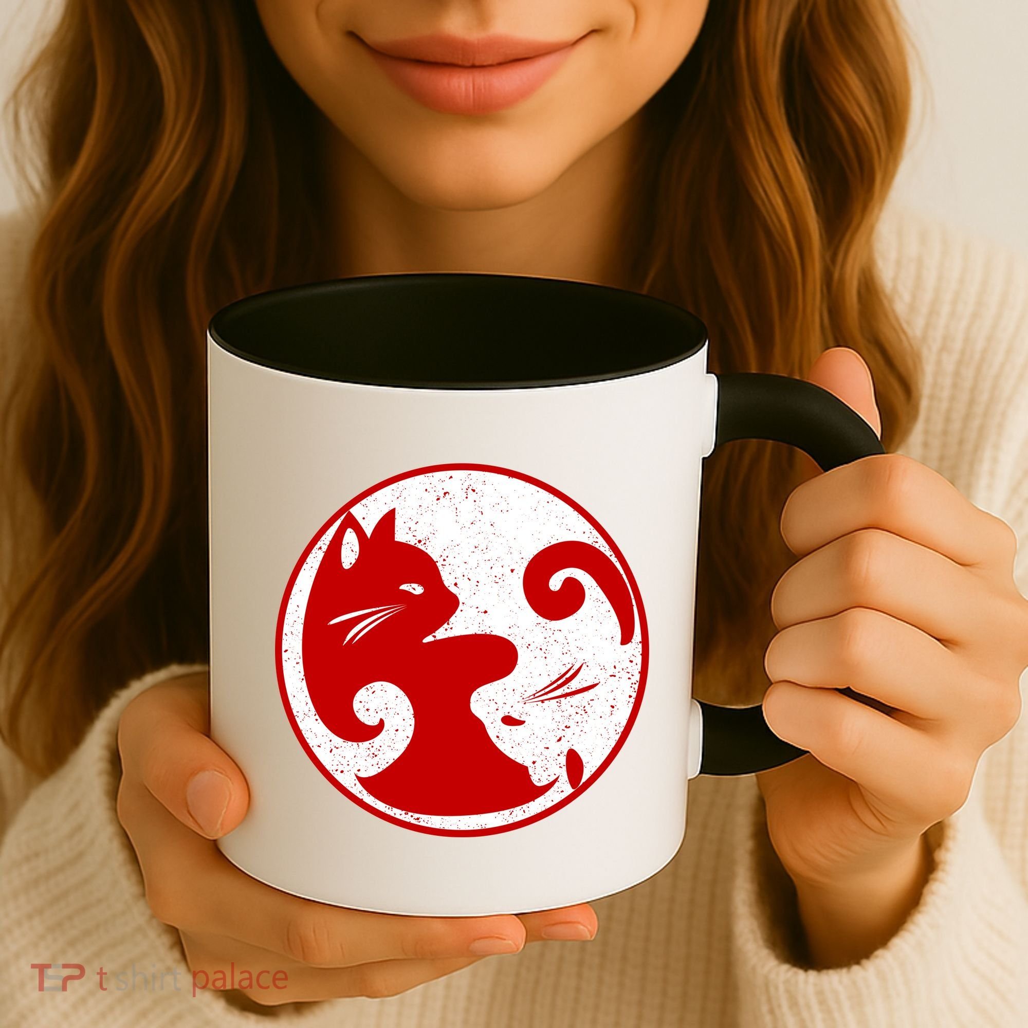 Yin Yang Cat Coffee Mug