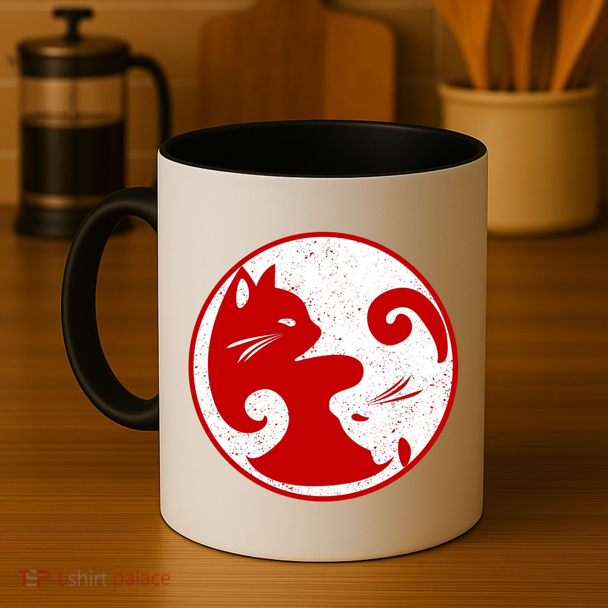 Yin Yang Cat Coffee Mug