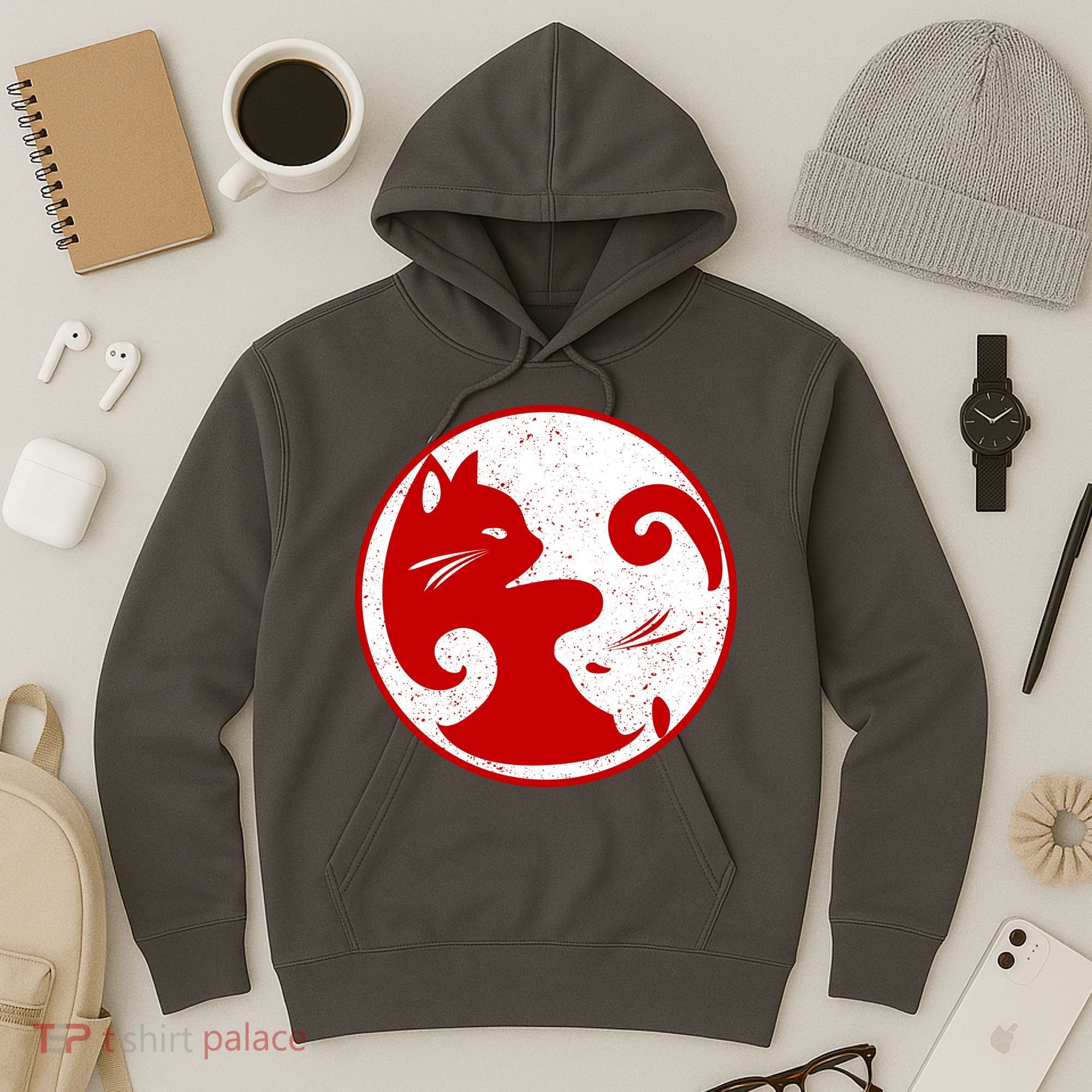 Yin Yang Cat Hoodie