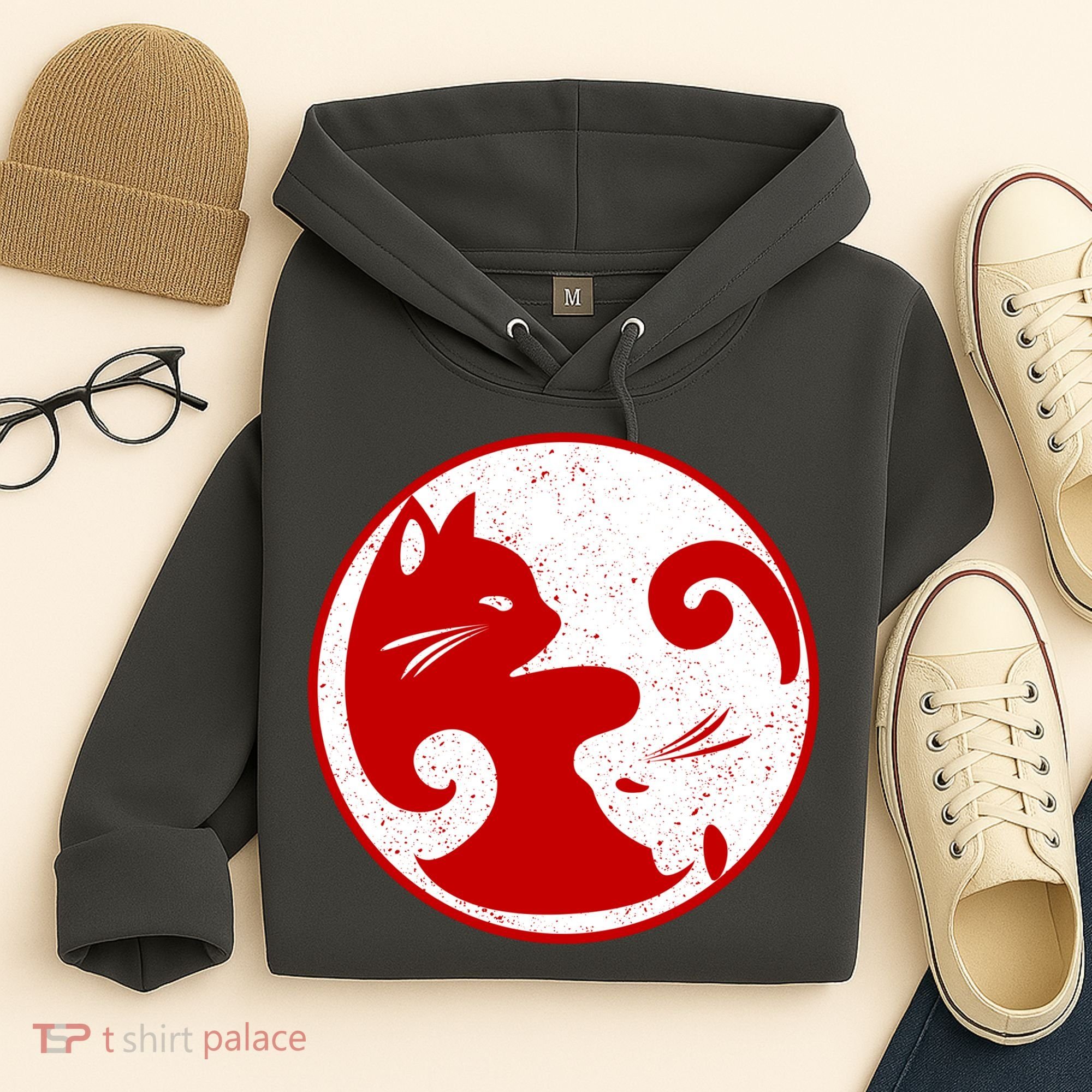 Yin Yang Cat Hoodie