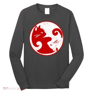Yin Yang Cat Long Sleeve Shirt