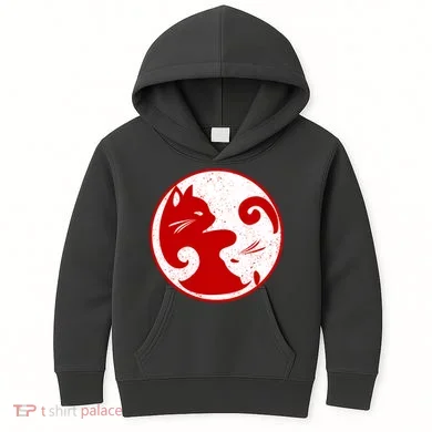 Yin Yang Cat Kids Hoodie