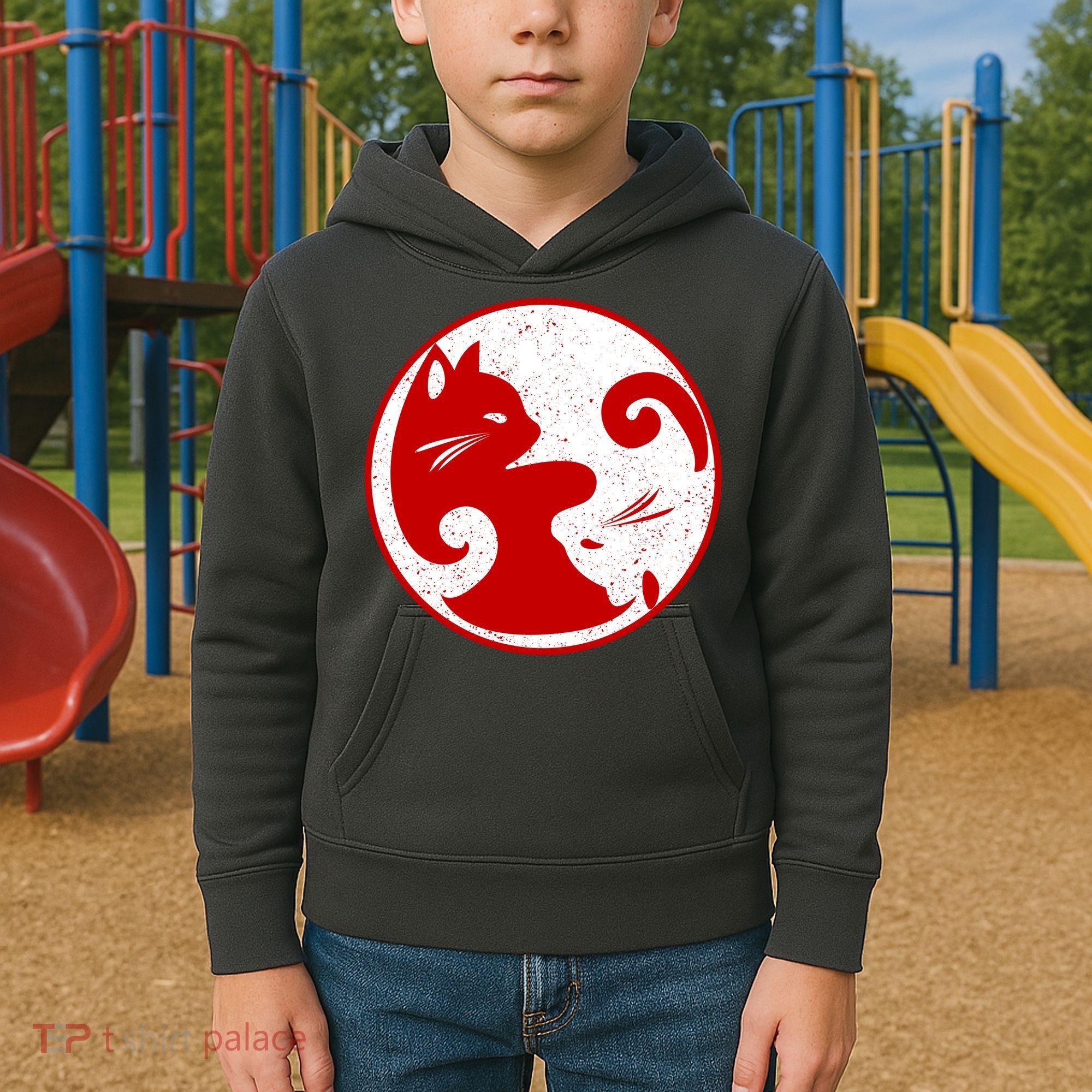 Yin Yang Cat Kids Hoodie