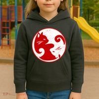 Yin Yang Cat Kids Hoodie thumb 3