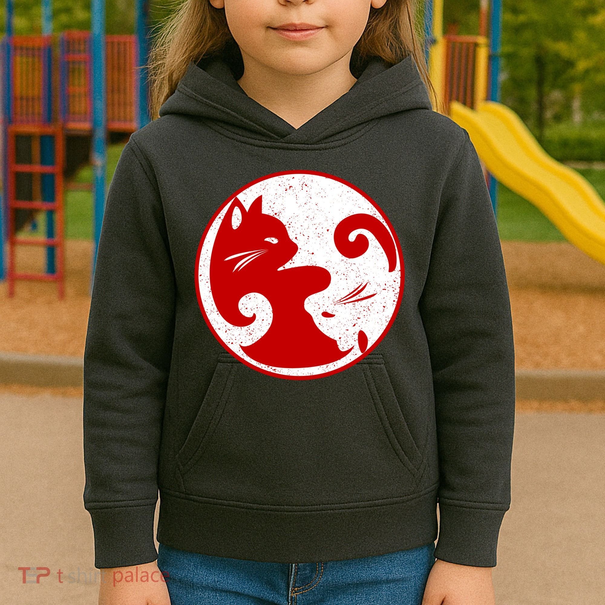 Yin Yang Cat Kids Hoodie