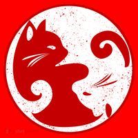 Yin Yang Cat Santa Hat thumb 1