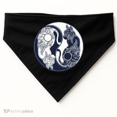 Yin Yang Cat Logo USA-Made Doggie Bandana
