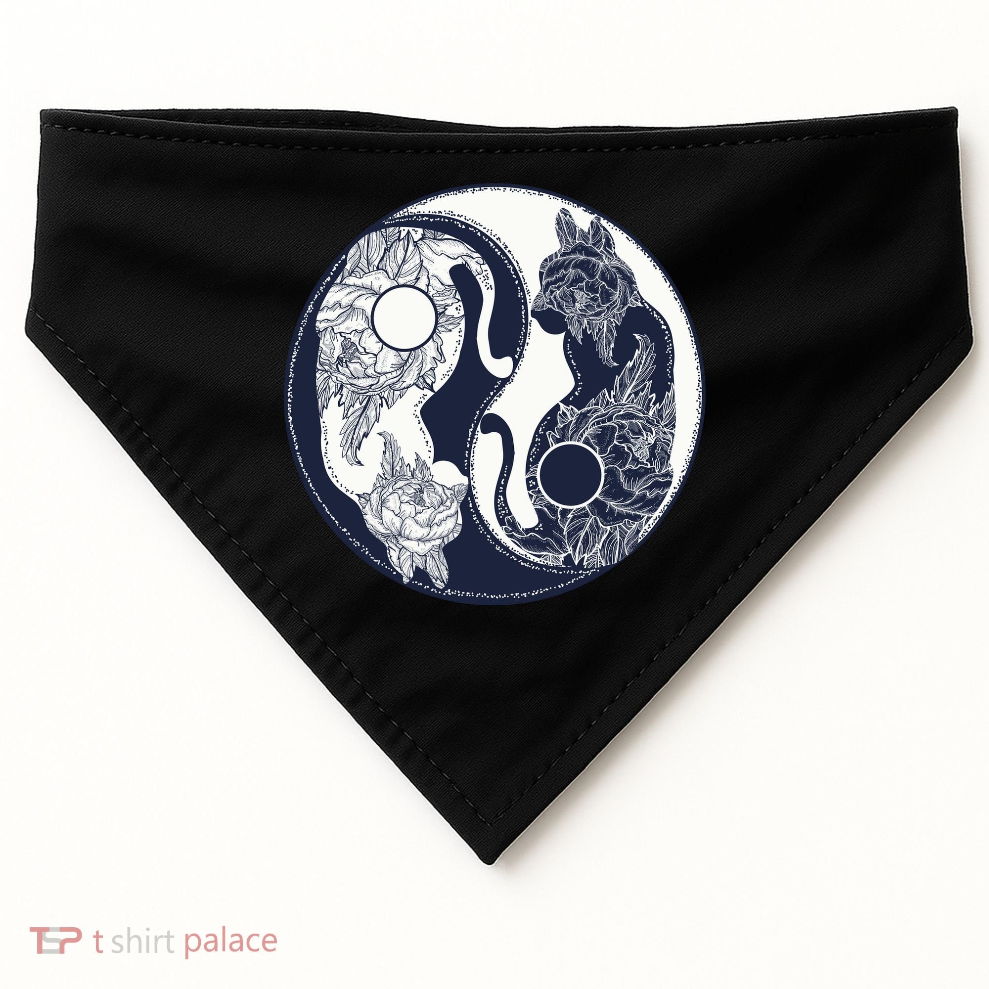 Yin Yang Cat Logo USA-Made Doggie Bandana
