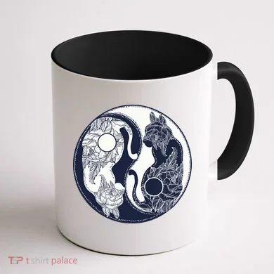 Yin Yang Cat Logo Coffee Mug back