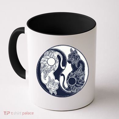 Yin Yang Cat Logo Coffee Mug