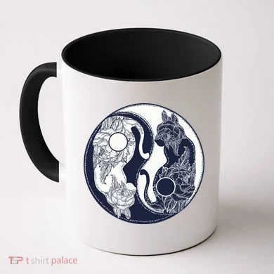 Yin Yang Cat Logo Coffee Mug