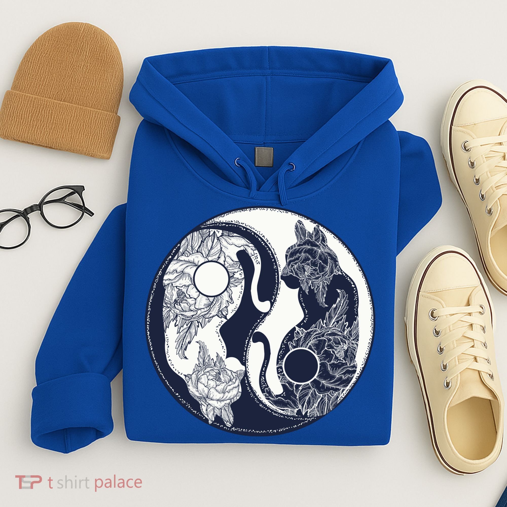 Yin Yang Cat Logo Hoodie
