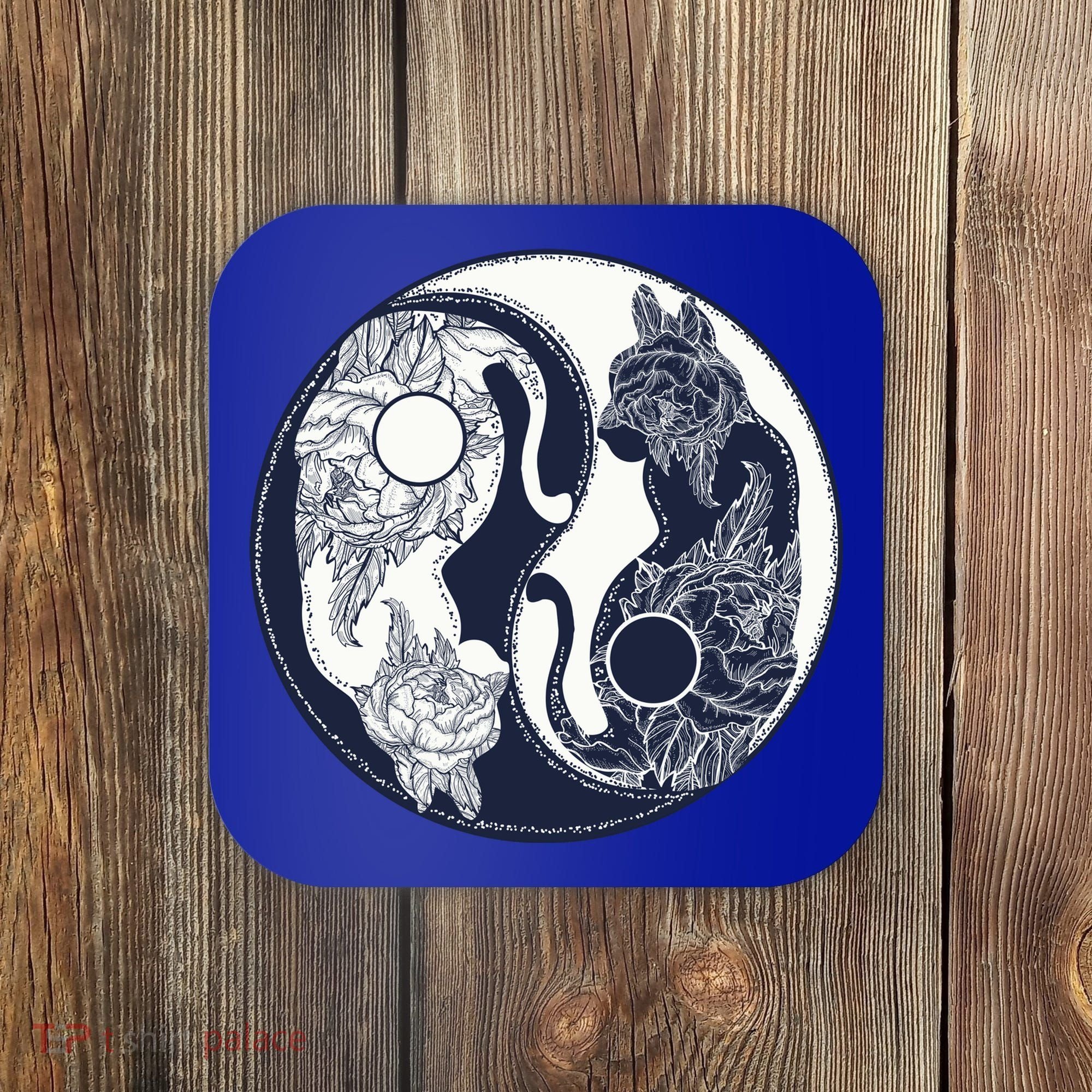 Yin Yang Cat Logo Coaster