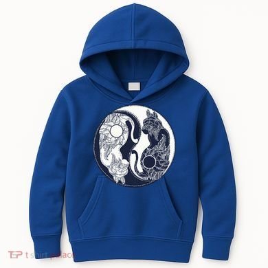 Yin Yang Cat Logo Kids Hoodie