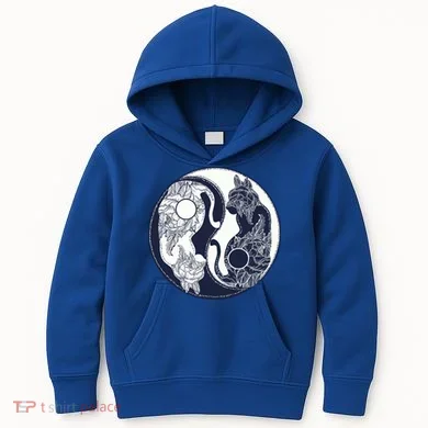 Yin Yang Cat Logo Kids Hoodie