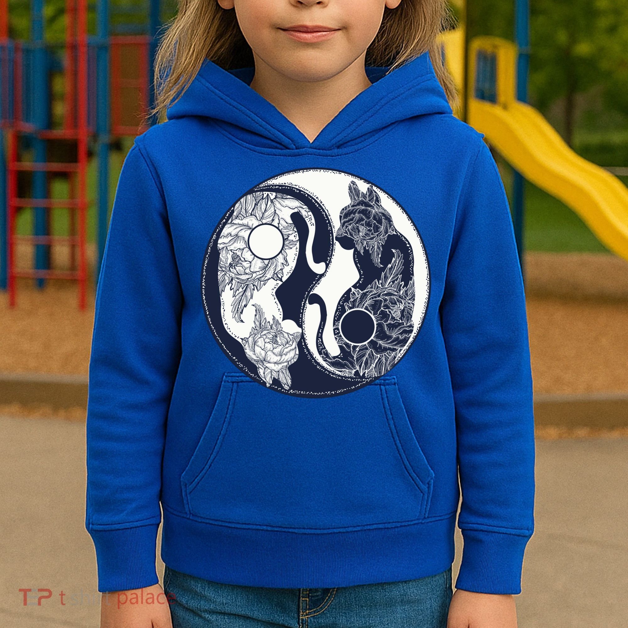 Yin Yang Cat Logo Kids Hoodie