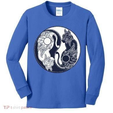 Yin Yang Cat Logo Kids Long Sleeve Shirt