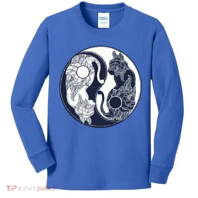 Yin Yang Cat Logo Kids Long Sleeve Shirt