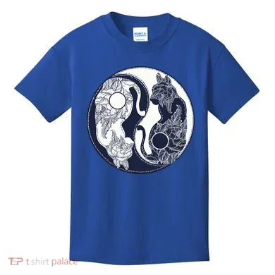 Yin Yang Cat Logo Kids T-Shirt