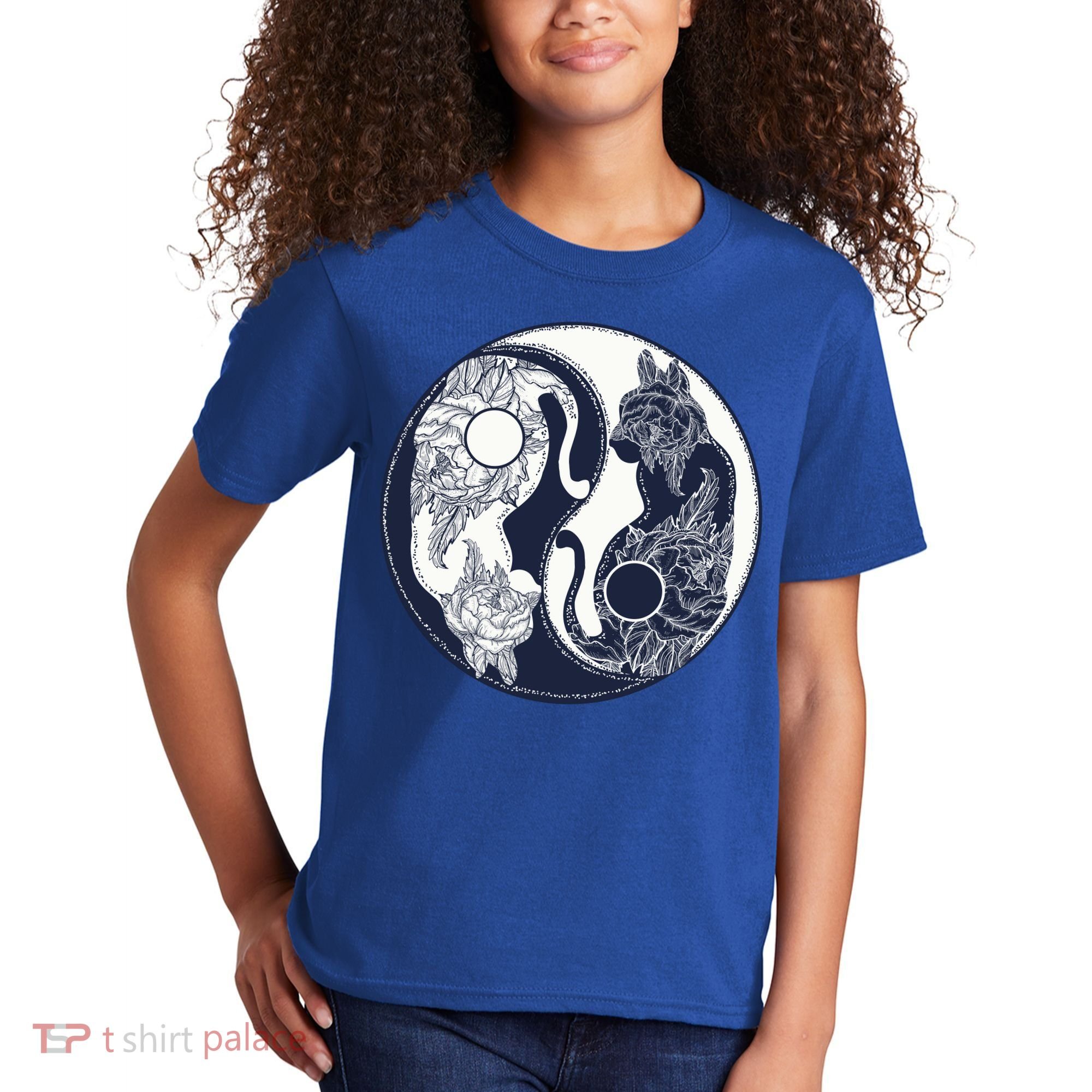 Yin Yang Cat Logo Kids T-Shirt