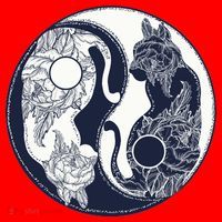 Yin Yang Cat Logo Santa Hat thumb 1
