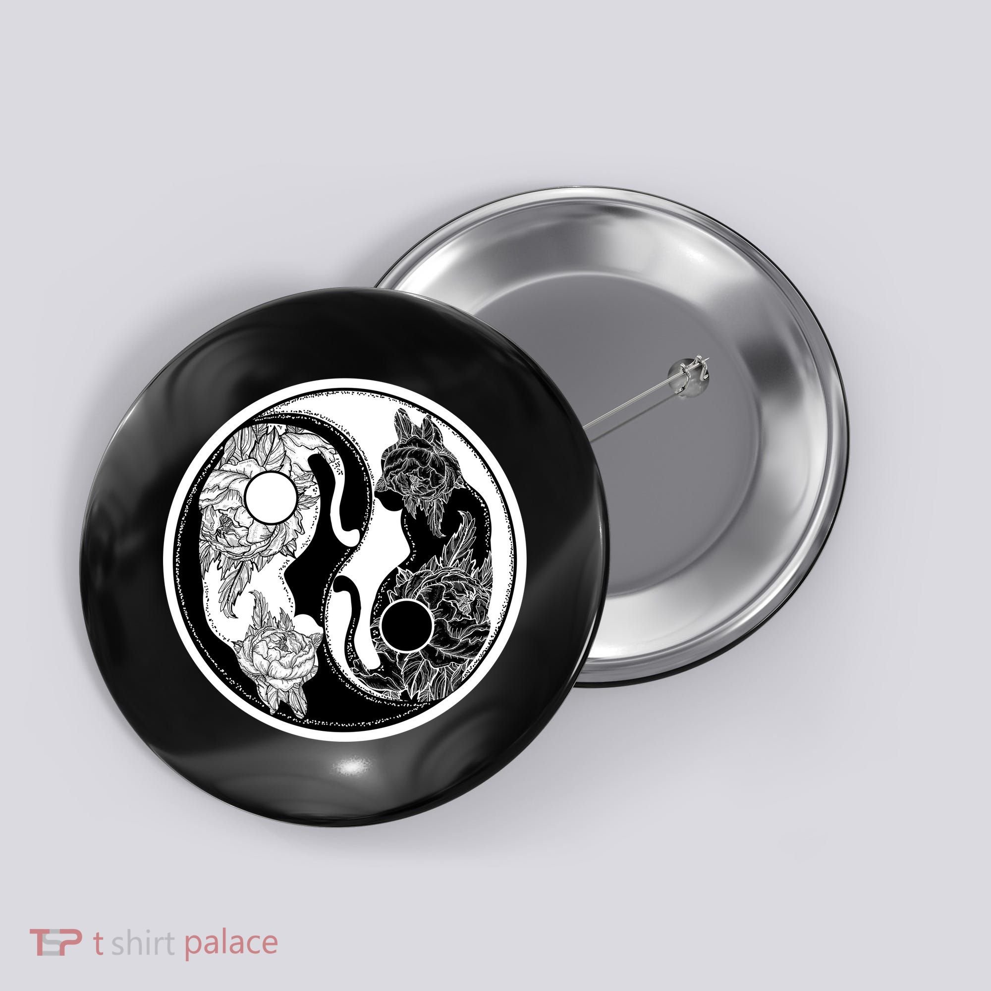 Yin-Yang Cats Button