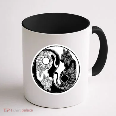 Yin-Yang Cats Coffee Mug back