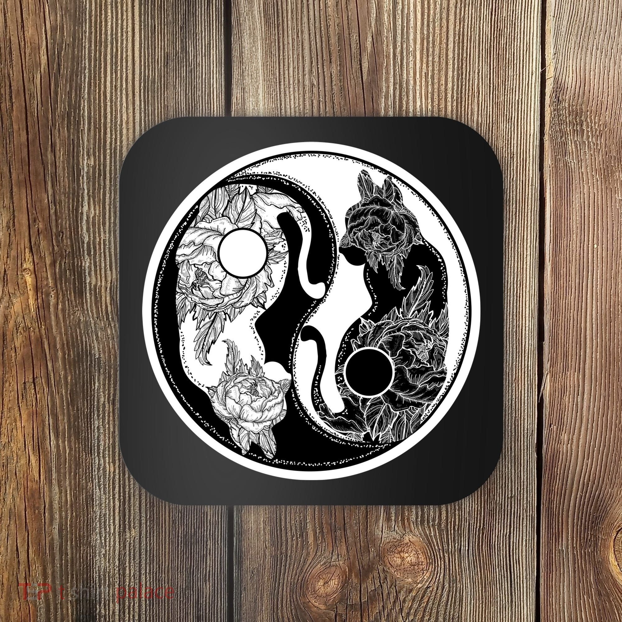 Yin-Yang Cats Coaster