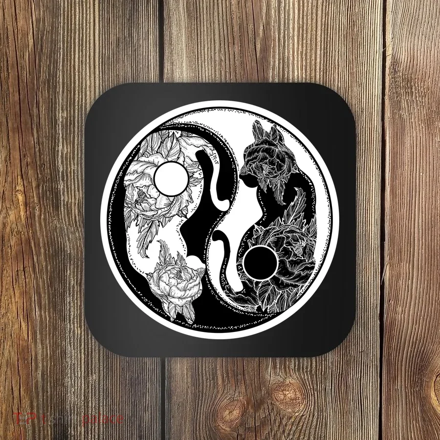 Yin-Yang Cats Coaster
