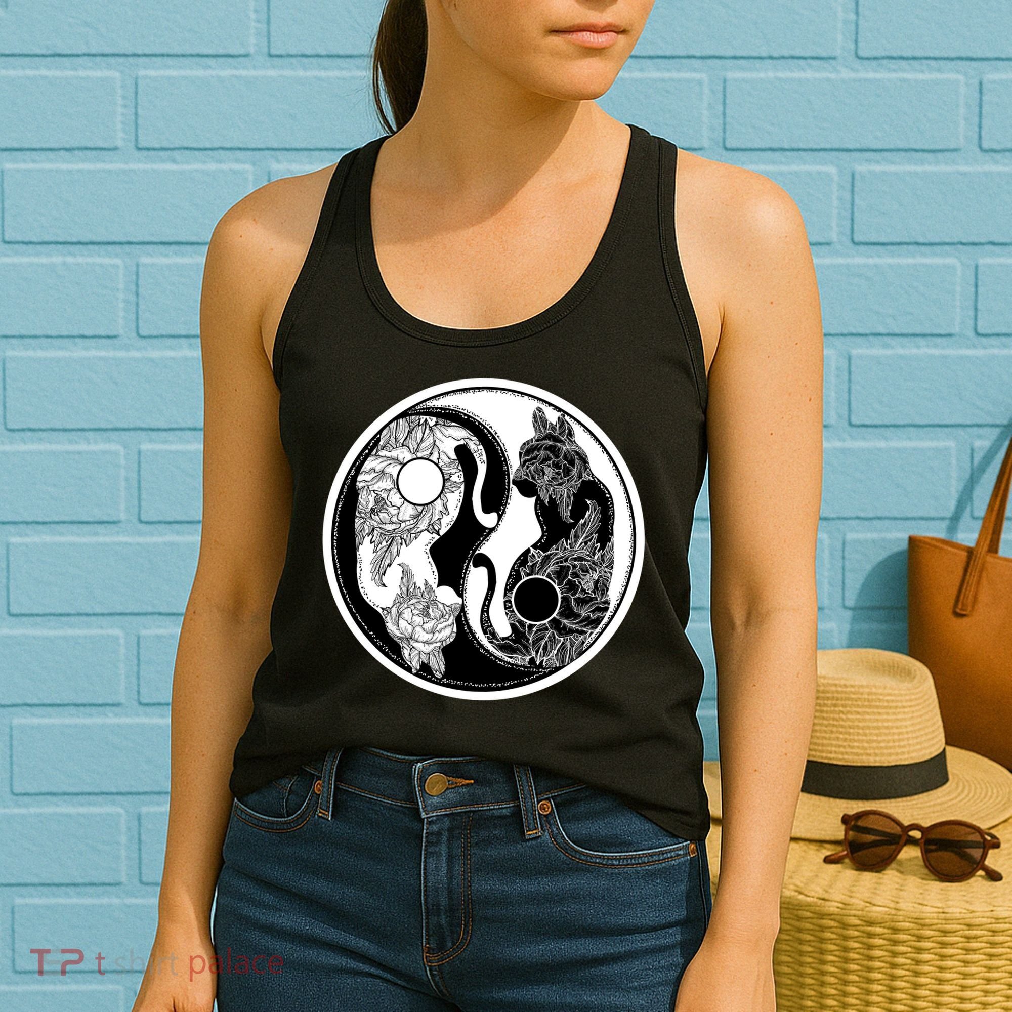 Yin-Yang Cats Women's Tank Top