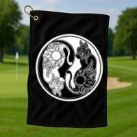 Yin-Yang Cats Golf Towel thumb 1